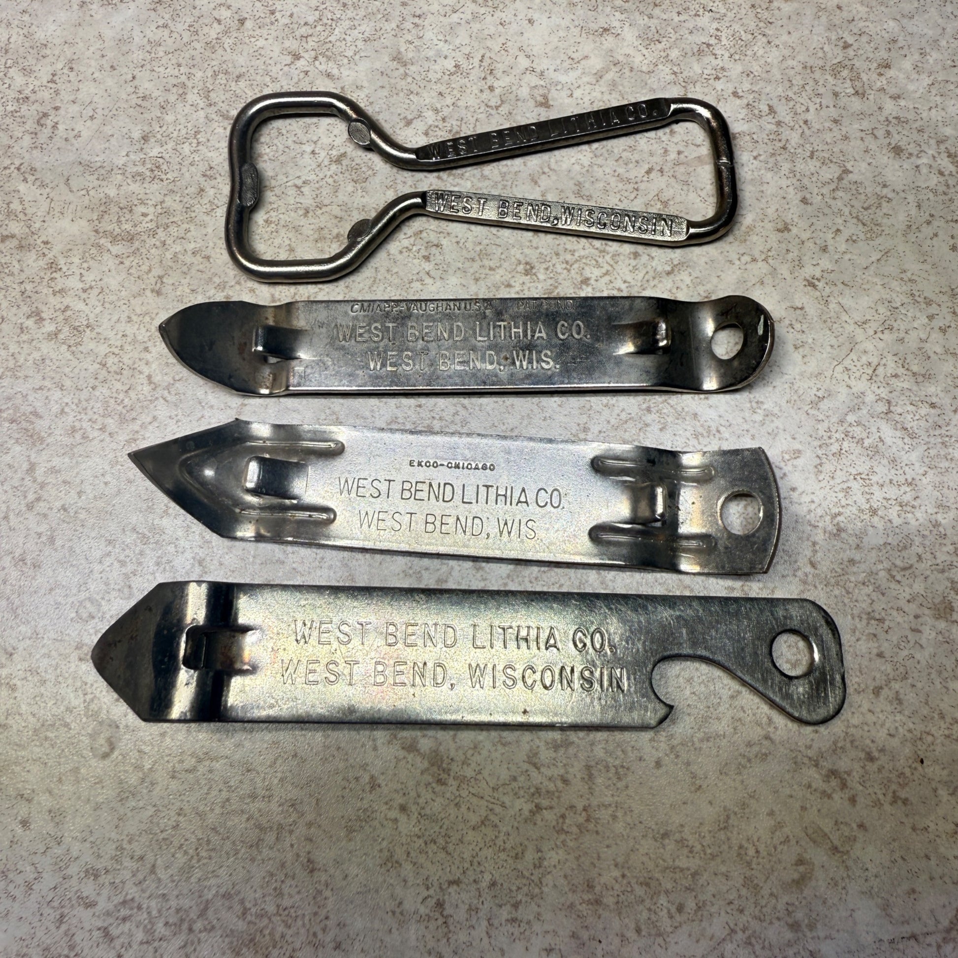 West Bend Lithia Co Church Key Can beer Bottle Openers Lot Wis Beer