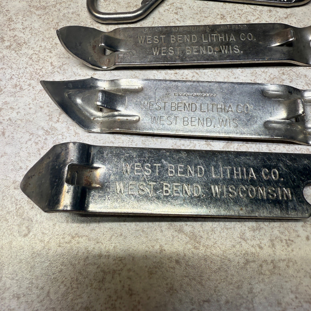 West Bend Lithia Co Church Key Can beer Bottle Openers Lot Wis Beer