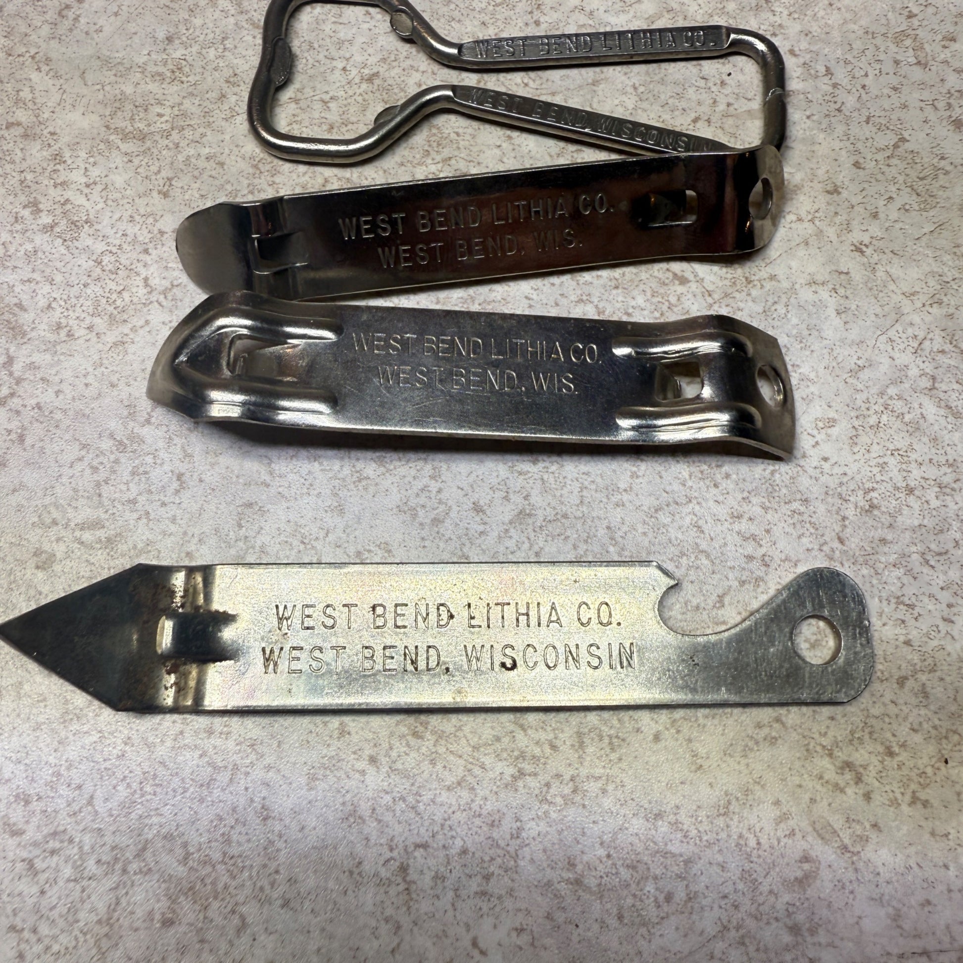 West Bend Lithia Co Church Key Can beer Bottle Openers Lot Wis Beer