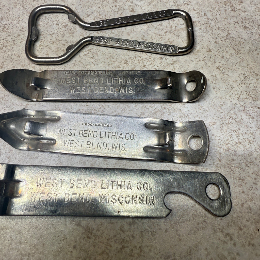 West Bend Lithia Co Church Key Can beer Bottle Openers Lot Wis Beer