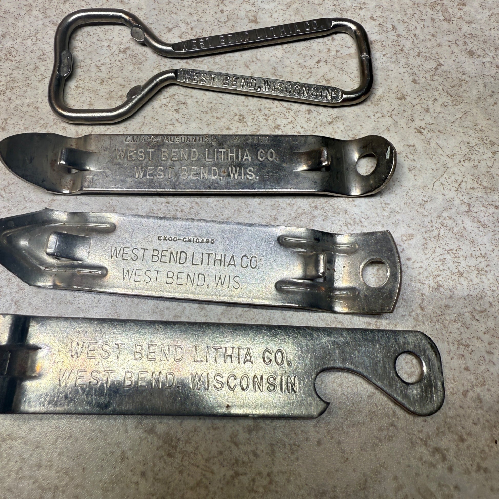 West Bend Lithia Co Church Key Can beer Bottle Openers Lot Wis Beer