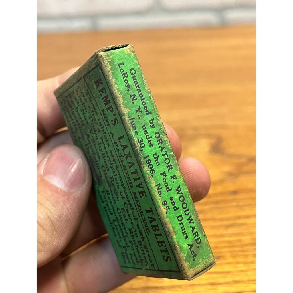 Antique Kemp's Laxative Tablets Unopened Medicine Box w Contents c1910