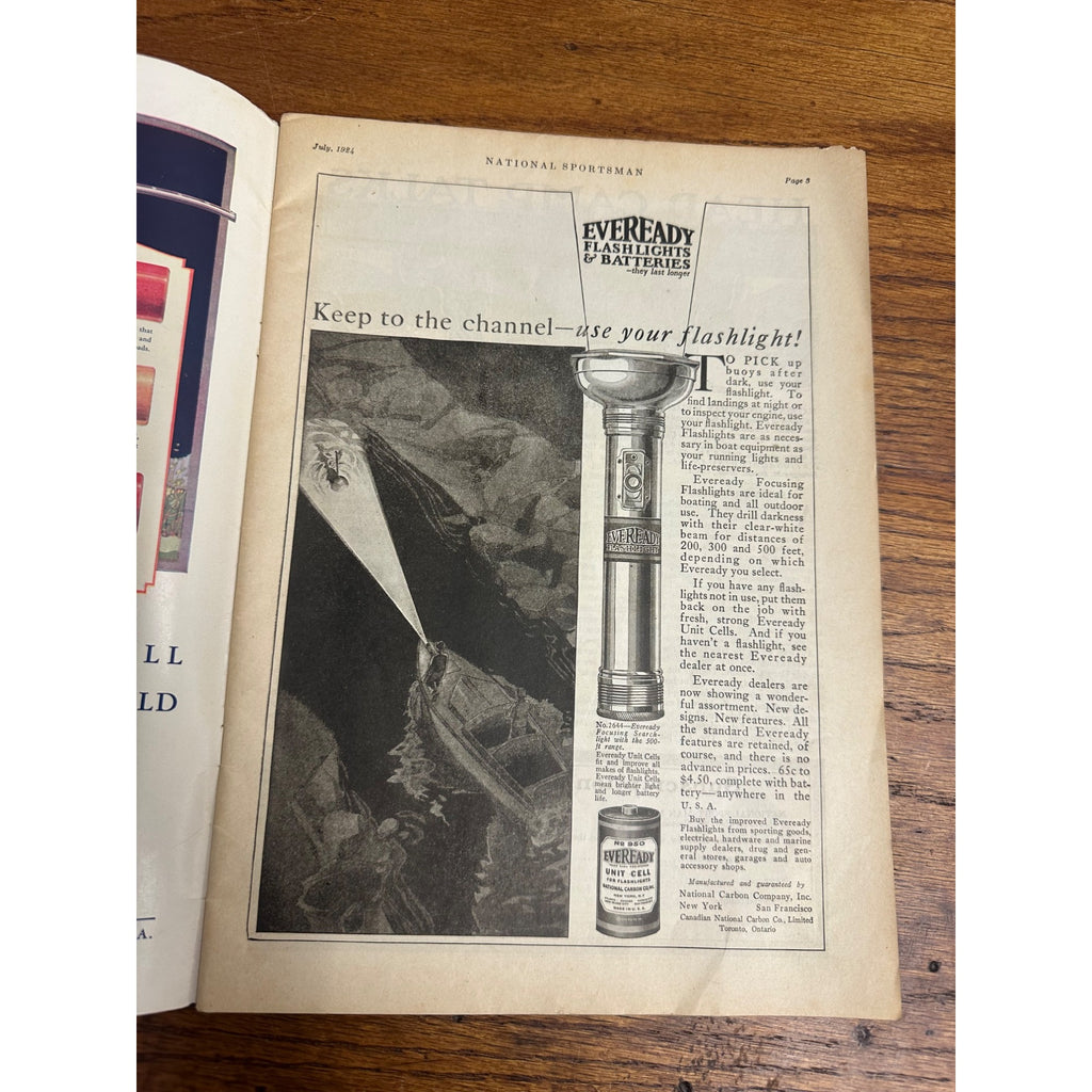 Vintage National Sportsman Magazine (July 1924) Hunting Fishing Outdoors Ads