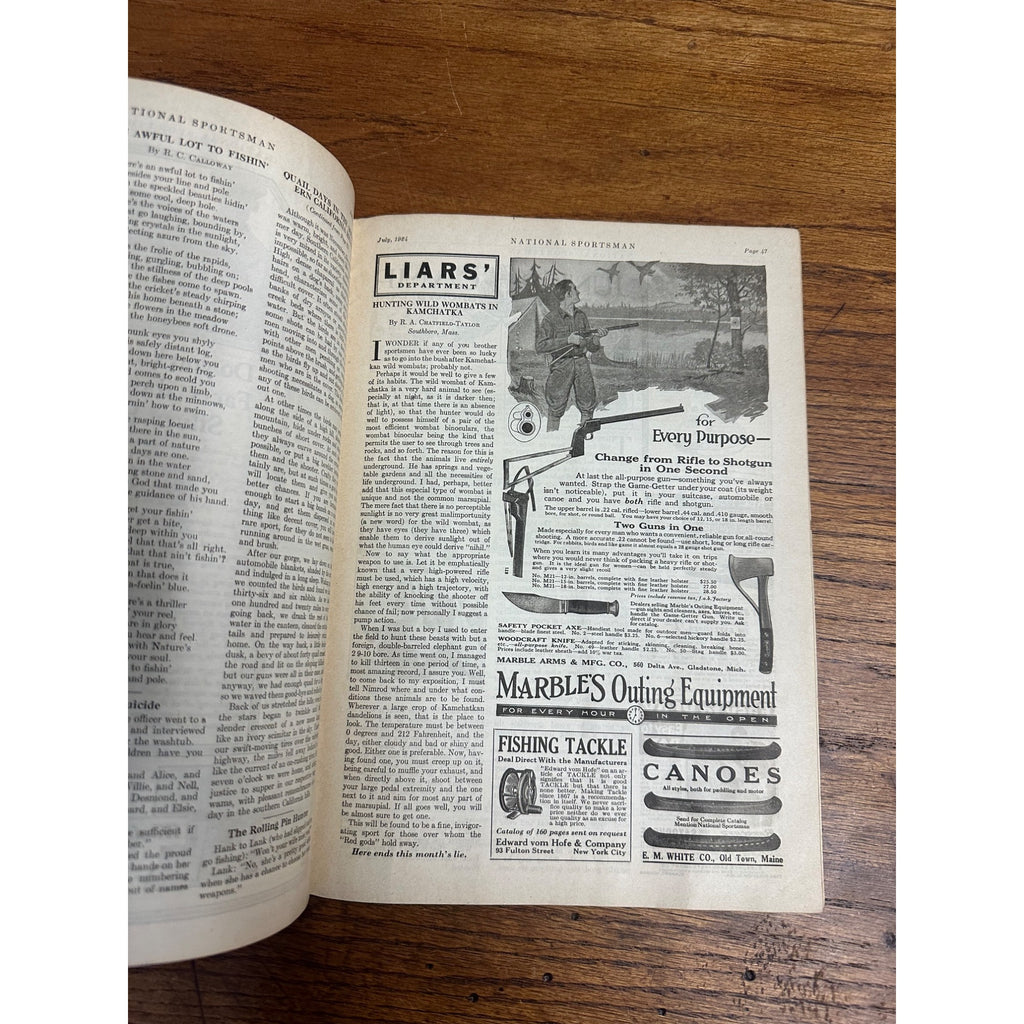 Vintage National Sportsman Magazine (July 1924) Hunting Fishing Outdoors Ads