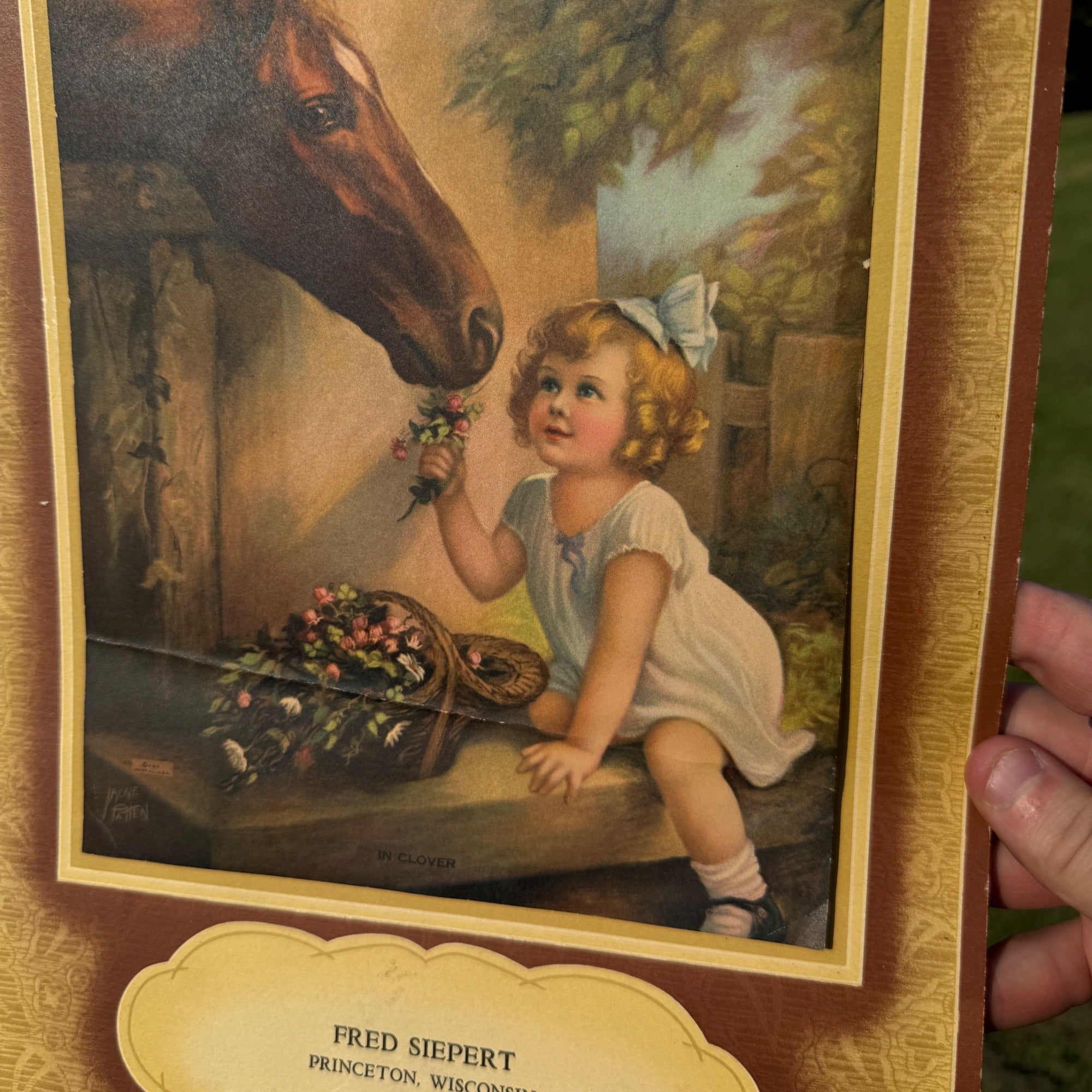 Vintage 1936 Fred Siepert Princeton Wisconsin Advertisign Calendar Horse Harness ++