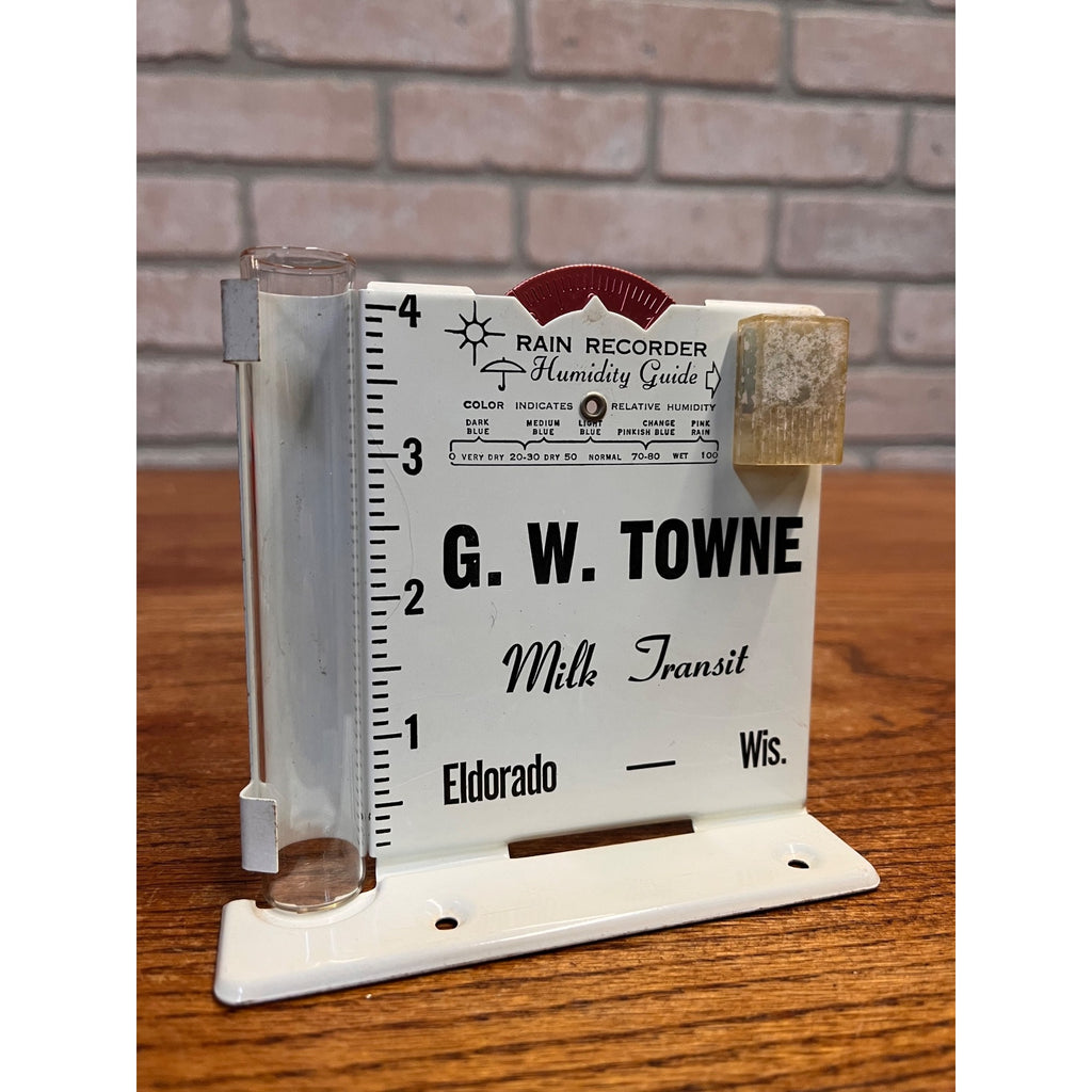 Vintage GW Towne Milk Transit Truck Advertising Metal Rain Gauge Eldorado Wis WI