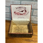 RARE Vintage 1910s Lunette Wooden Cigar Box Lacrosse Wis Guenther Art Nouveau Lady