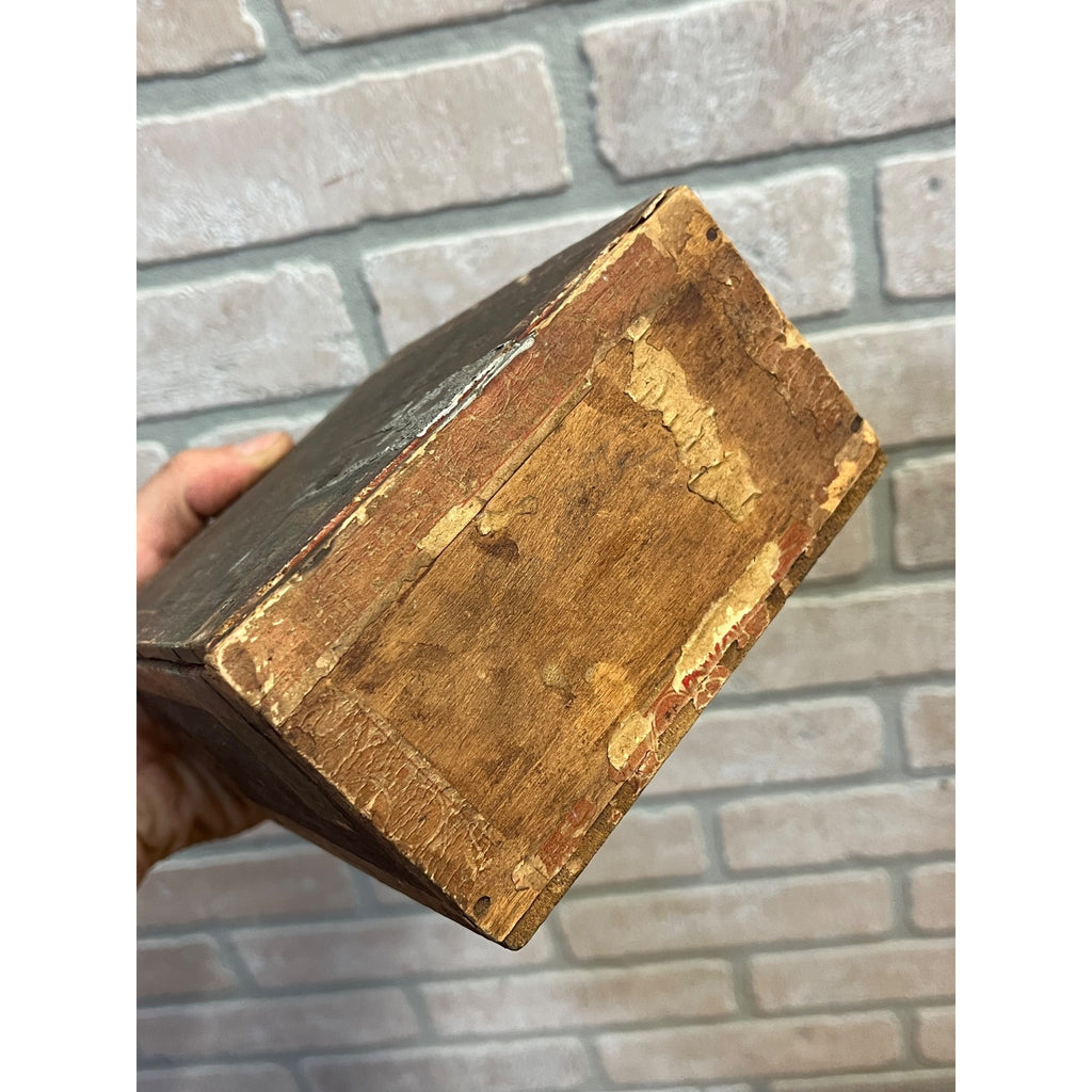 RARE Vintage 1910s Lunette Wooden Cigar Box Lacrosse Wis Guenther Art Nouveau Lady