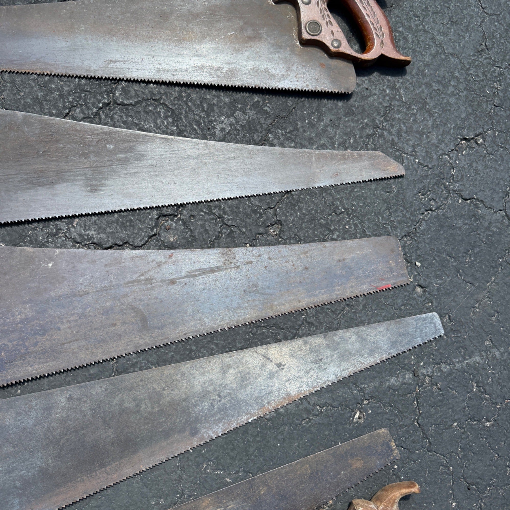Antique Vintage Huge Lot Carpenter Hand Saws Sheffield H. Disston G.H. Bishop