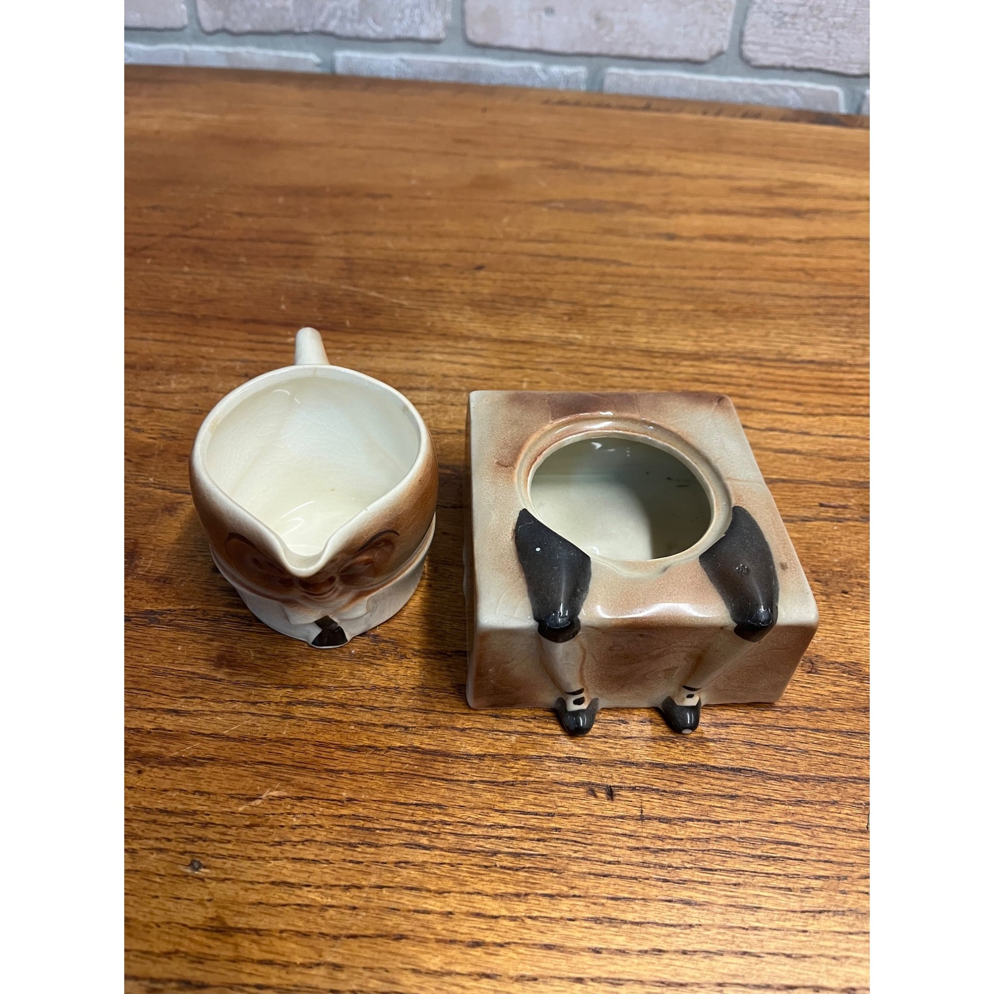 Antique Rare HUMPTY DUMPTY Cream and Sugar Set Whimsical Cute