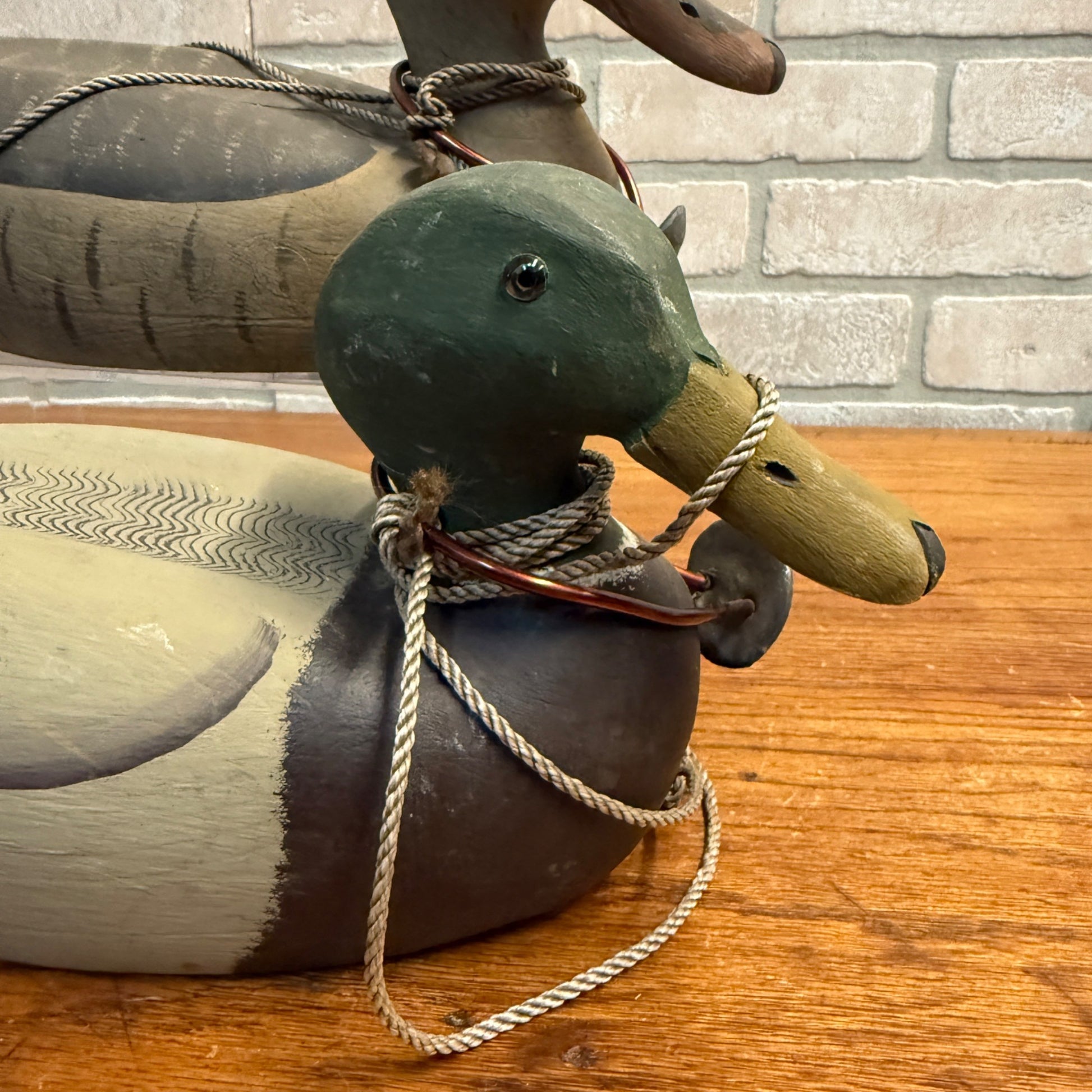 Ron Koch Vintage Mallard Pair Duck Decoy Vintage Wooden Decoy Omro Wisconsin HWD
