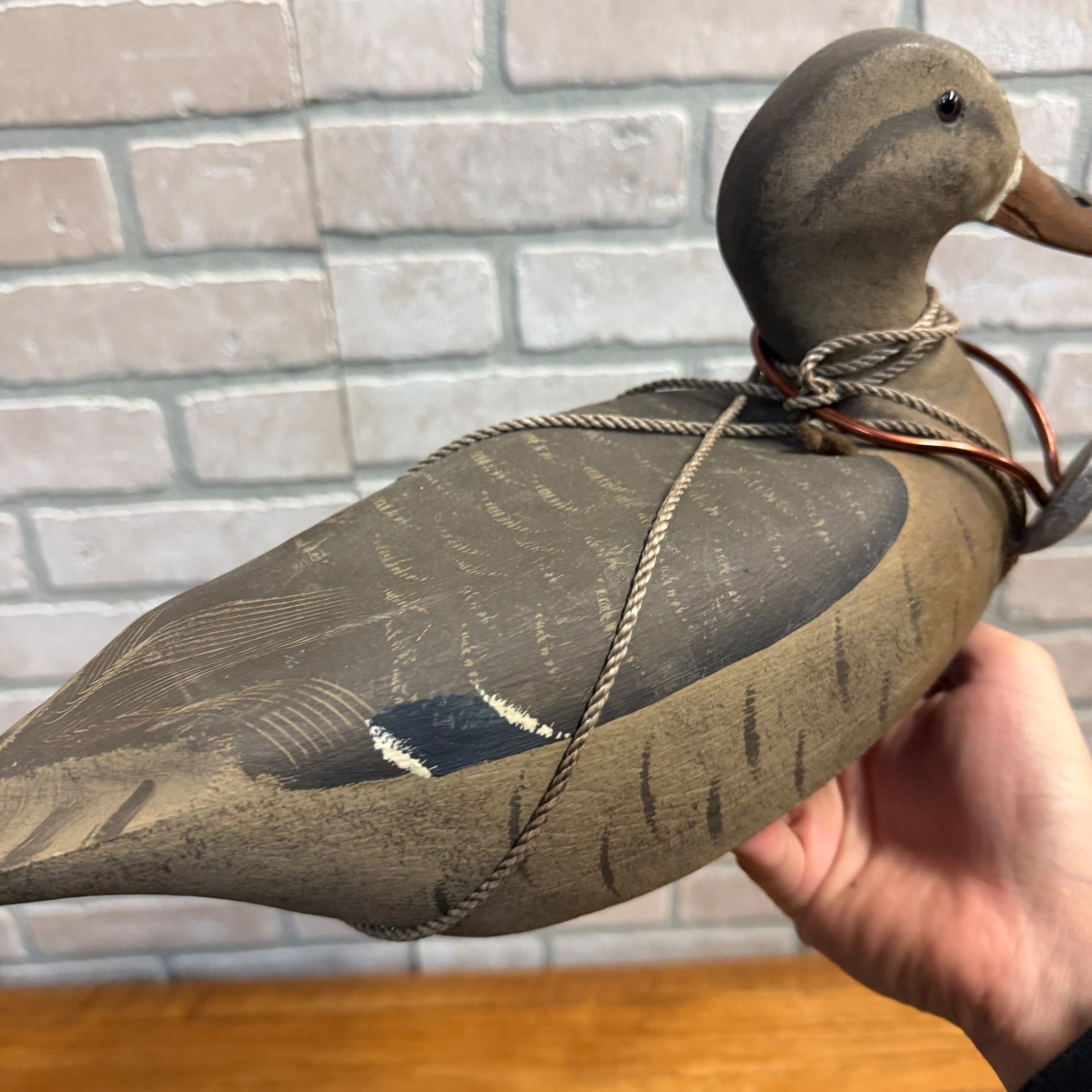 Ron Koch Vintage Mallard Pair Duck Decoy Vintage Wooden Decoy Omro Wisconsin HWD