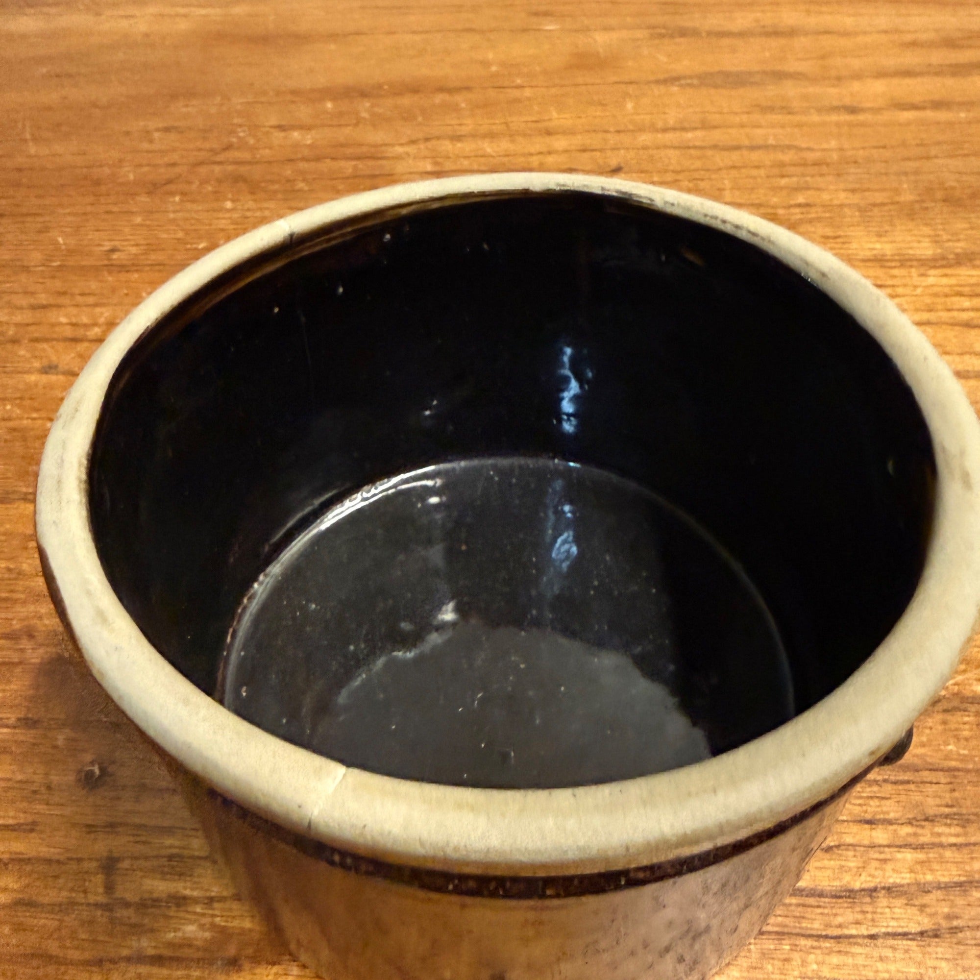 Antique 1# Albany Red Wing Unsigned Butter Crock brown