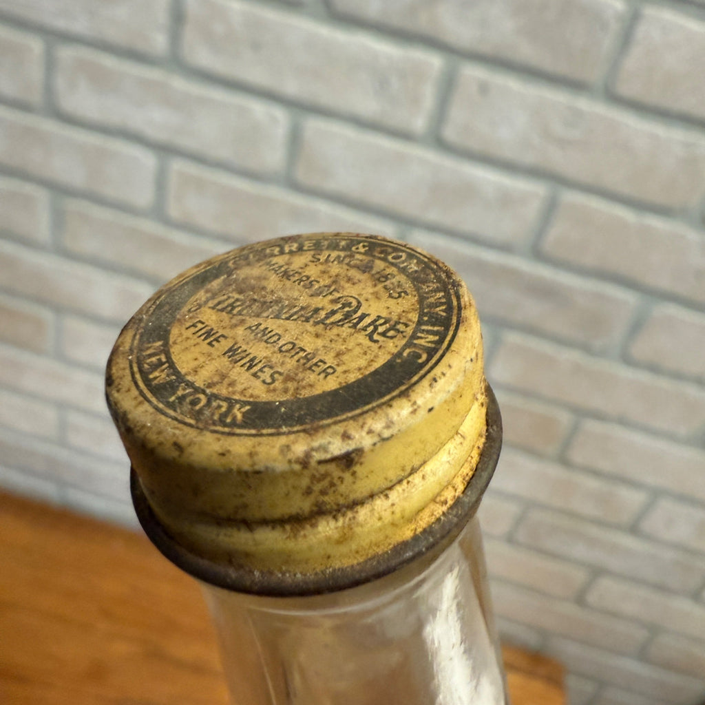 Vintage GARRETT'S VIRGINIA DARE WHITE WINE BOTTLE w/ LABELS & CAP 2/5 PINT EMPTY