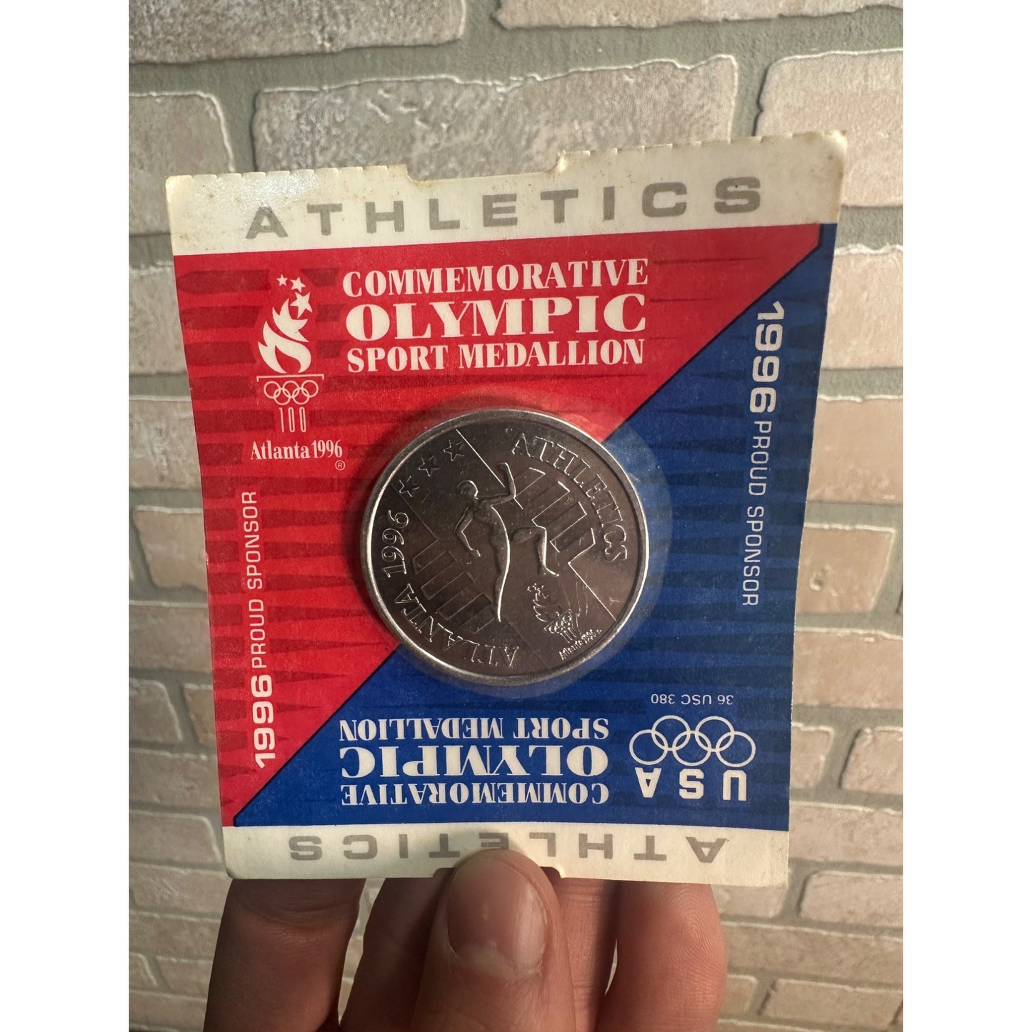 1996 Atlanta Olympics Gymnastics Commemorative Sport Medallion in Package USA