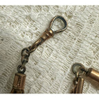Victorian 19th c. Mourning/Sweetheart Braided Hair Watch Fob Chain w/ Star Celestial Locket