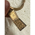 Victorian 19th c. Mourning/Sweetheart Braided Hair Watch Fob Chain w/ Star Celestial Locket