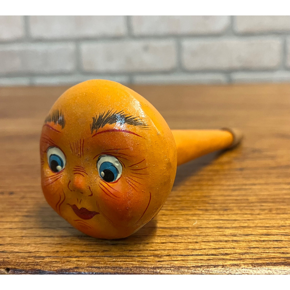 Vintage Halloween German Moon Face Noisemaker Horn Anthropomorphic 1990s
