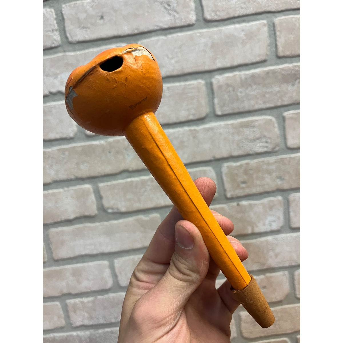 Vintage Halloween German Moon Face Noisemaker Horn Anthropomorphic 1990s