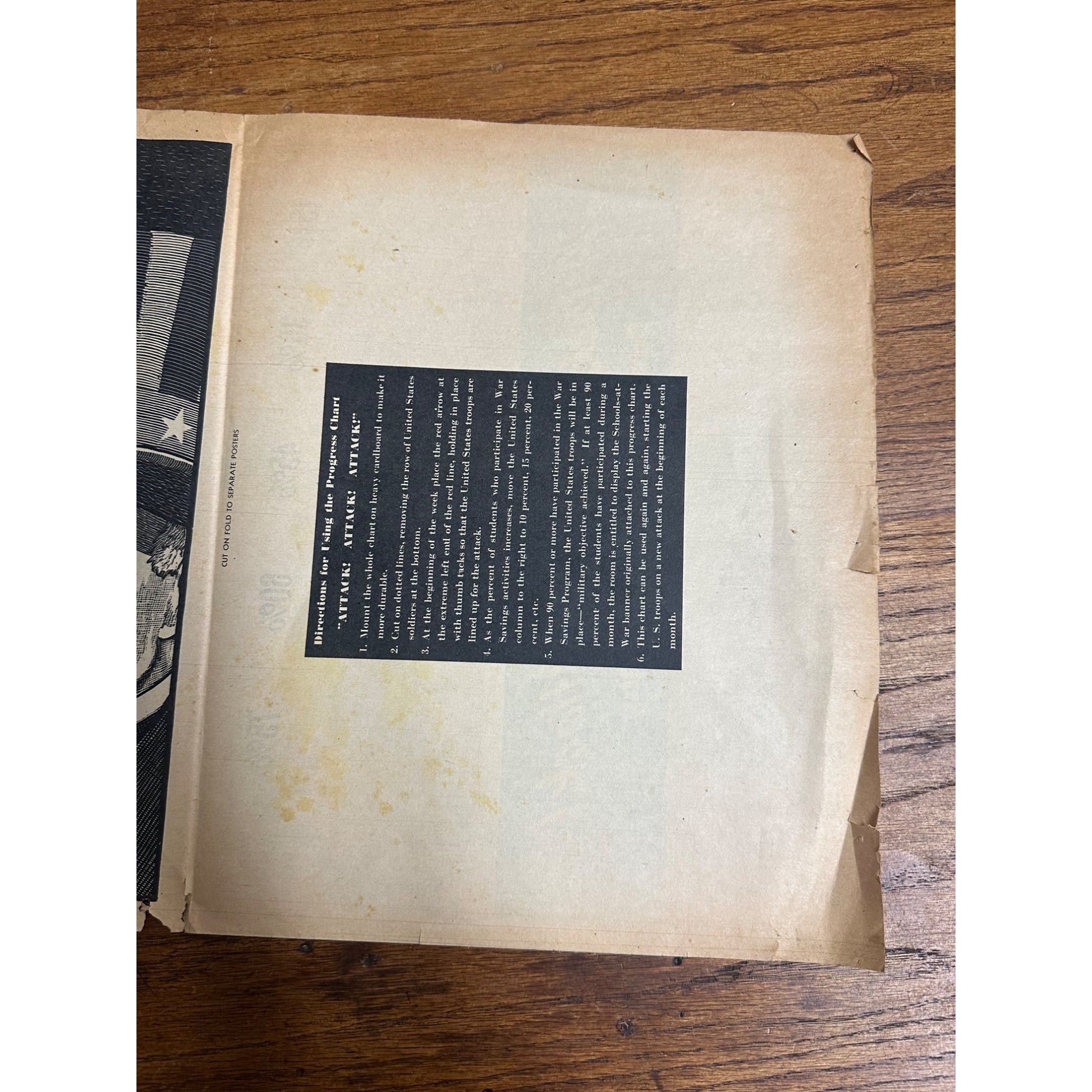 RARE 1944 WWII 'SCHOOLS at WAR' Class Bond POSTER~Minuteman/Uncle Sam/ATTACK!