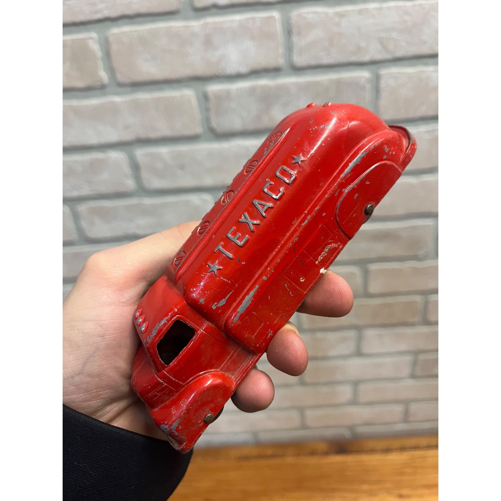 Vintage Tootsie Toy Red Metal Texaco Gasoline Oil Tanker Truck Tootsietoy AS-IS