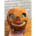 Antique 1920s German Halloween Jack o' Lantern JOL Pressed Cardboard Large 5.5"