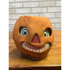 Antique 1920s German Halloween Jack o' Lantern JOL Pressed Cardboard Large 5.5"