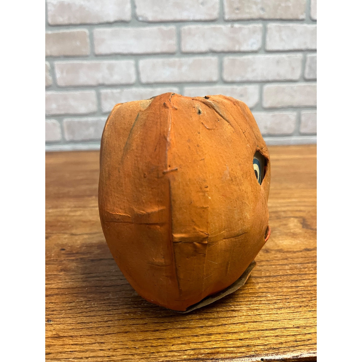 Antique 1920s German Halloween Jack o' Lantern JOL Pressed Cardboard Large 5.5"