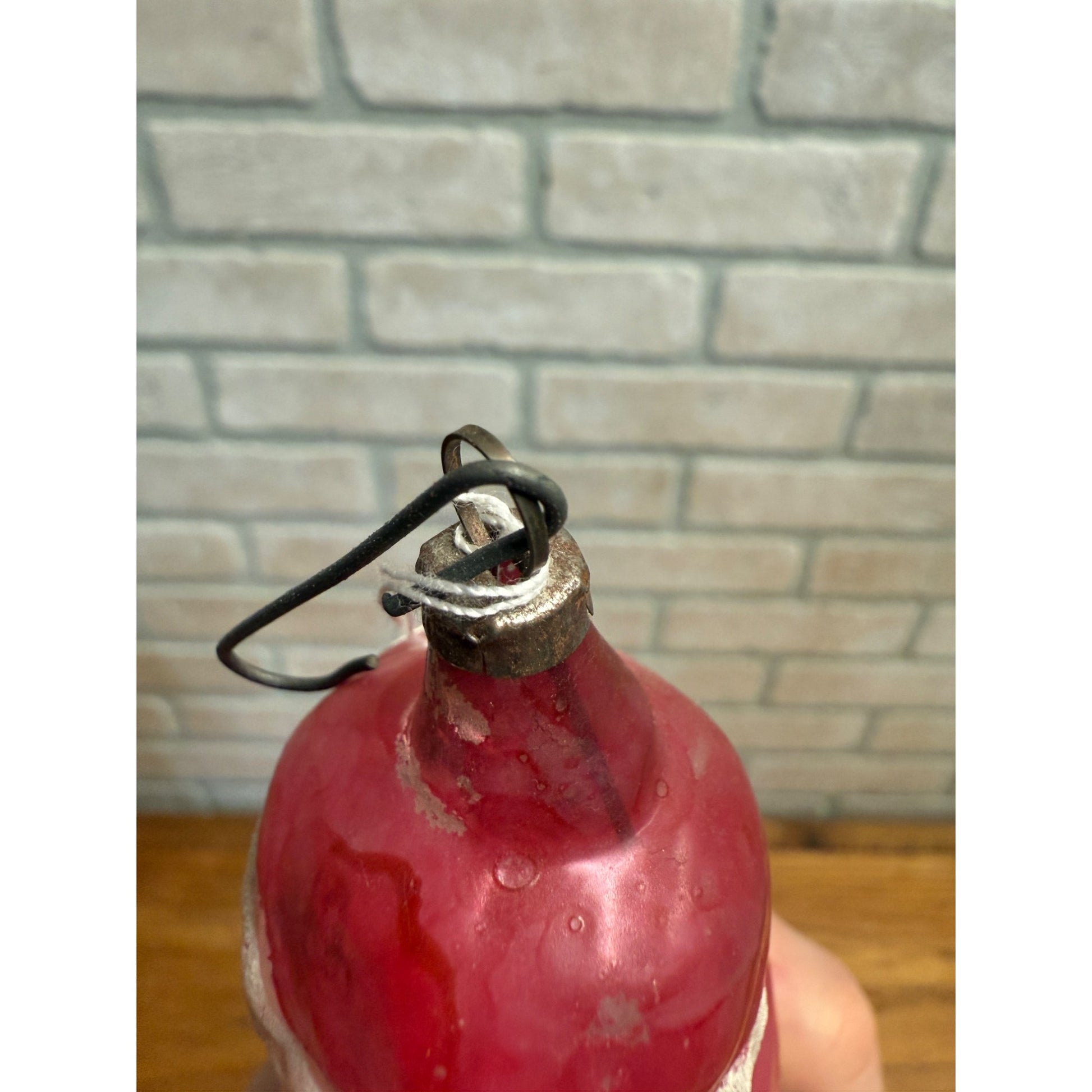 Antique  Santa Claus Father Christmas Holding Tree Glass Ornament