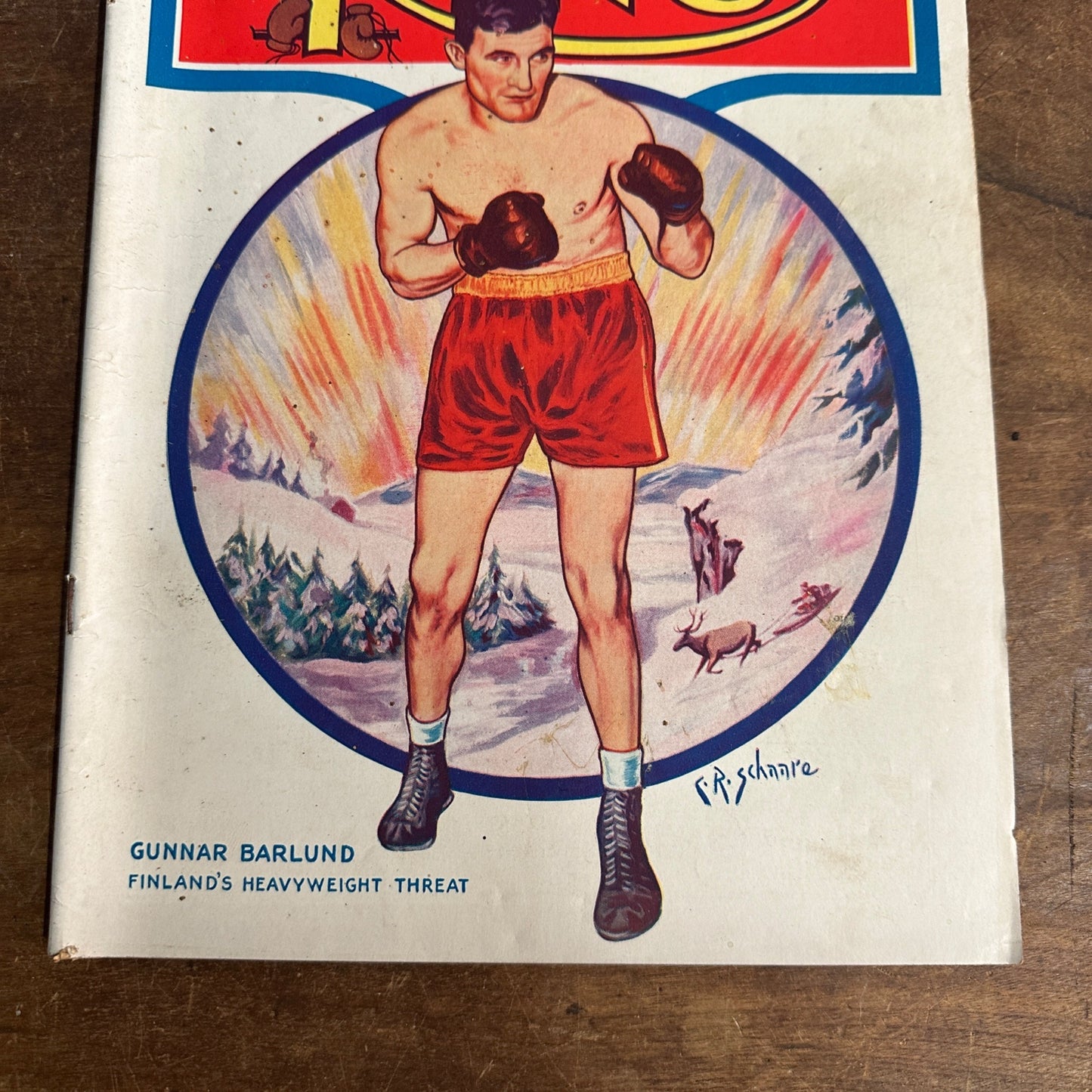 November 1938 The Ring Boxing Magazine - Gunnar Barlund Cover