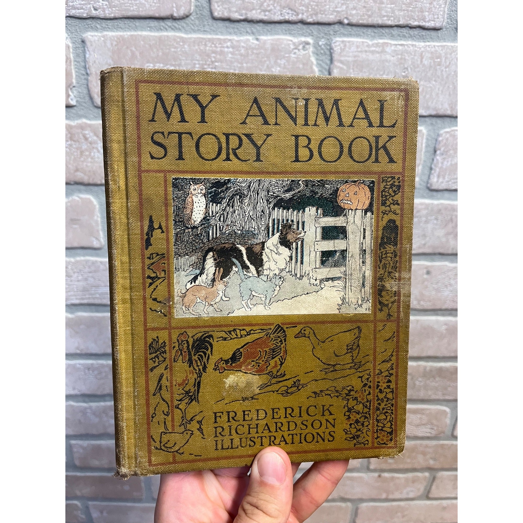 1923 My Animal Story Book Treasury Frederick Richardson 1st Ed. Halloween Hardcover Children's Literature