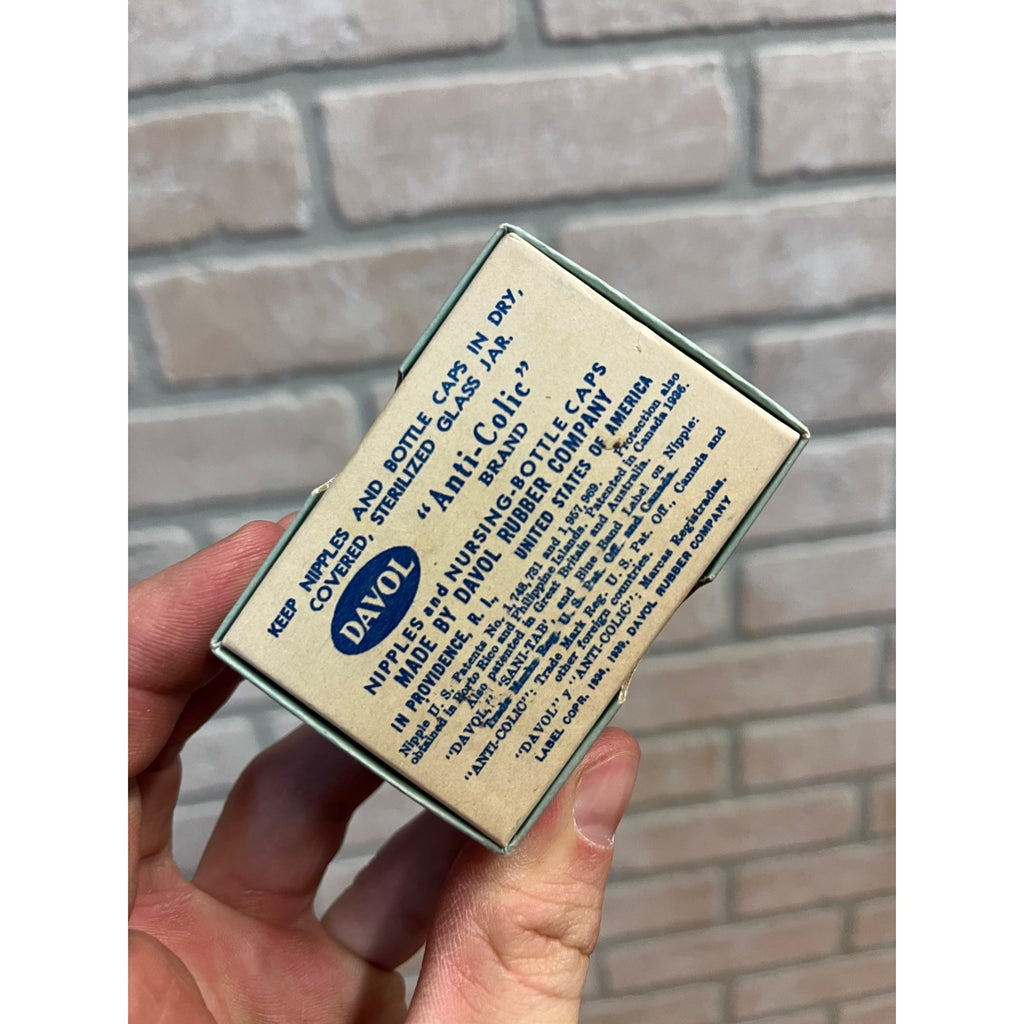 Vintage DAVOL Anti-Colic Brand Nipples The Sani-Tab Empty Advertising Box Only