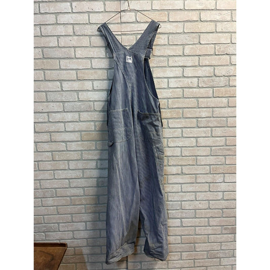 Vintage 1940s LEE Striped Carpenter Overalls Workwear Union Made Sanforized