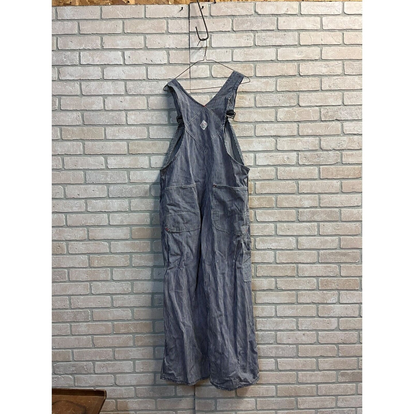 Vintage 1940s LEE Striped Carpenter Overalls Workwear Union Made Sanforized