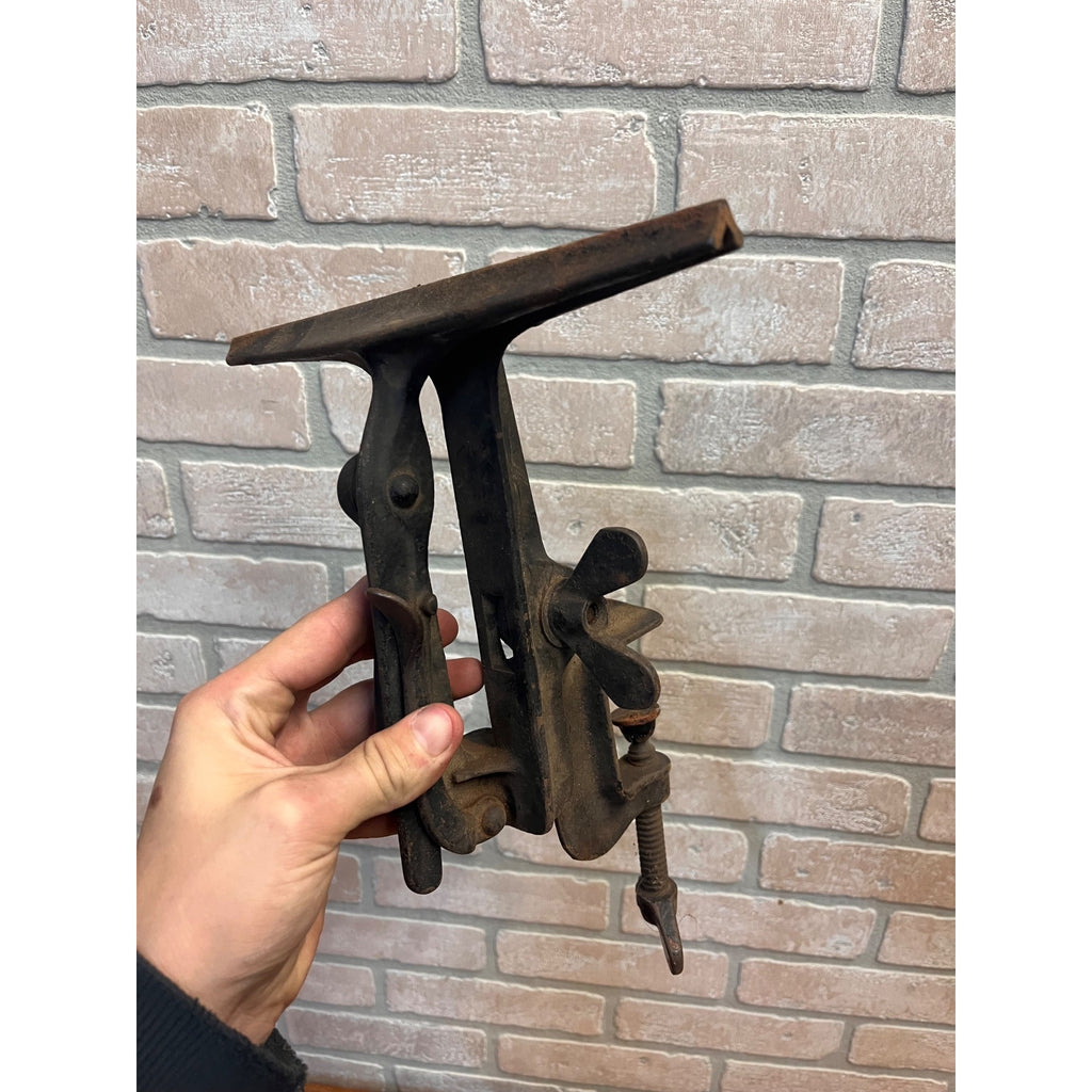 Antique Cast Steel Hand Saw Sharpening Bench Vise 9-7/8" Jaws - Unbranded