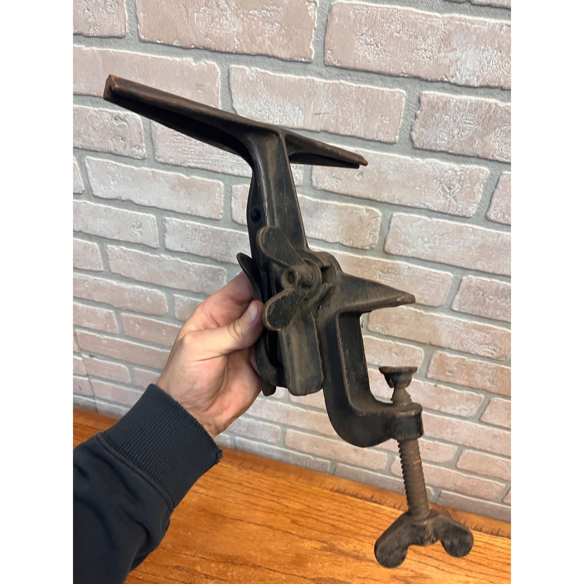 Antique Cast Steel Hand Saw Sharpening Bench Vise 9-7/8" Jaws - Unbranded