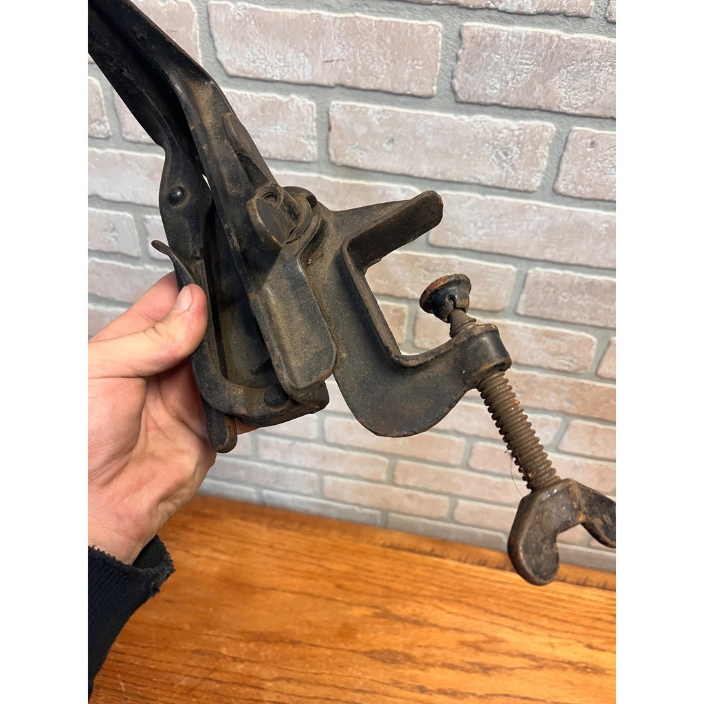 Antique Cast Steel Hand Saw Sharpening Bench Vise 9-7/8" Jaws - Unbranded