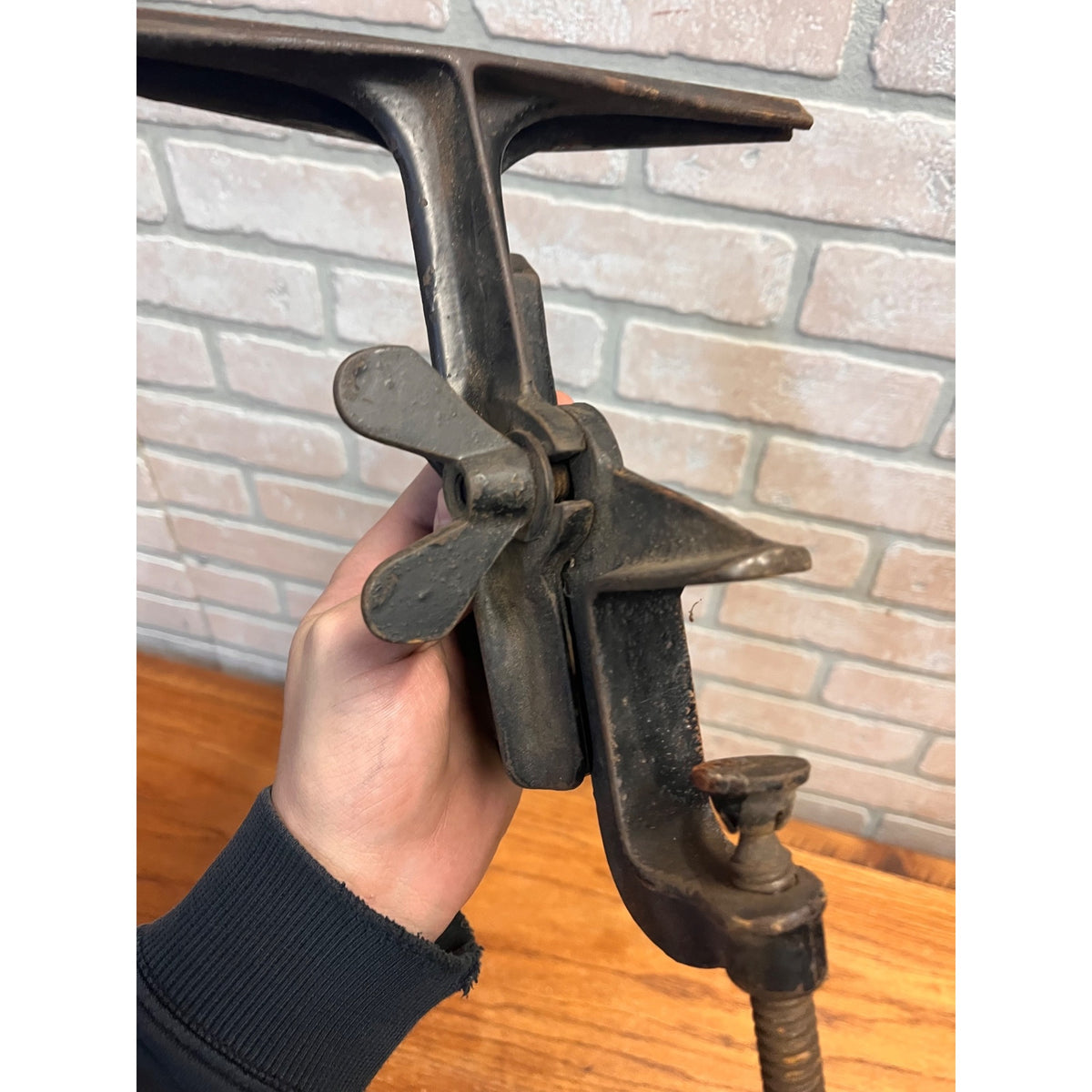 Antique Cast Steel Hand Saw Sharpening Bench Vise 9-7/8" Jaws - Unbranded