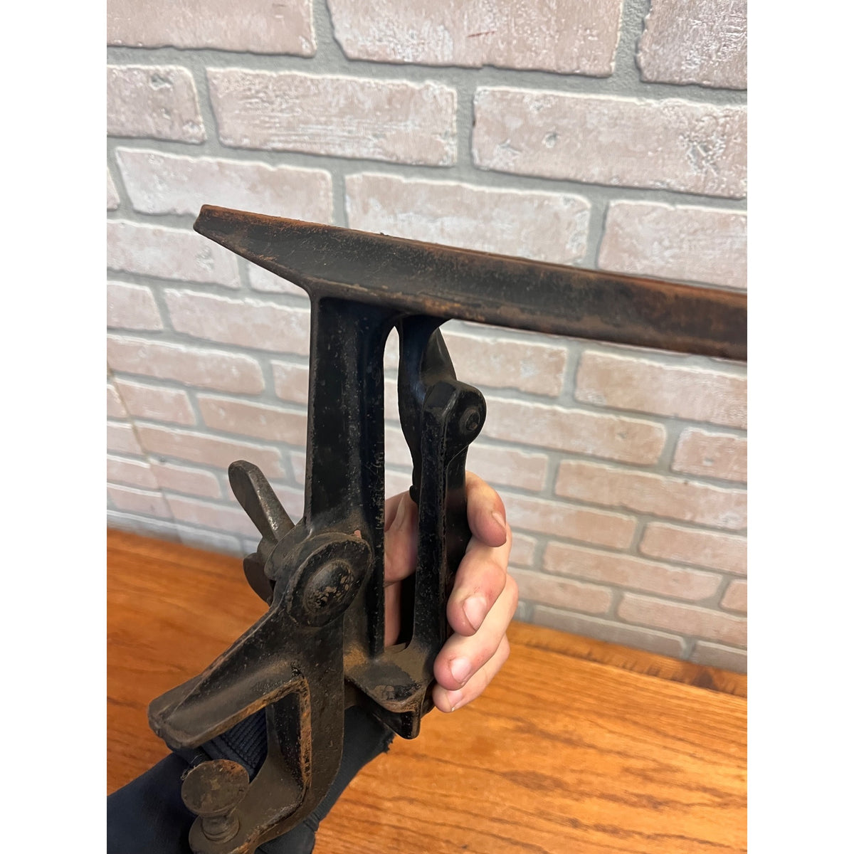 Antique Cast Steel Hand Saw Sharpening Bench Vise 9-7/8" Jaws - Unbranded