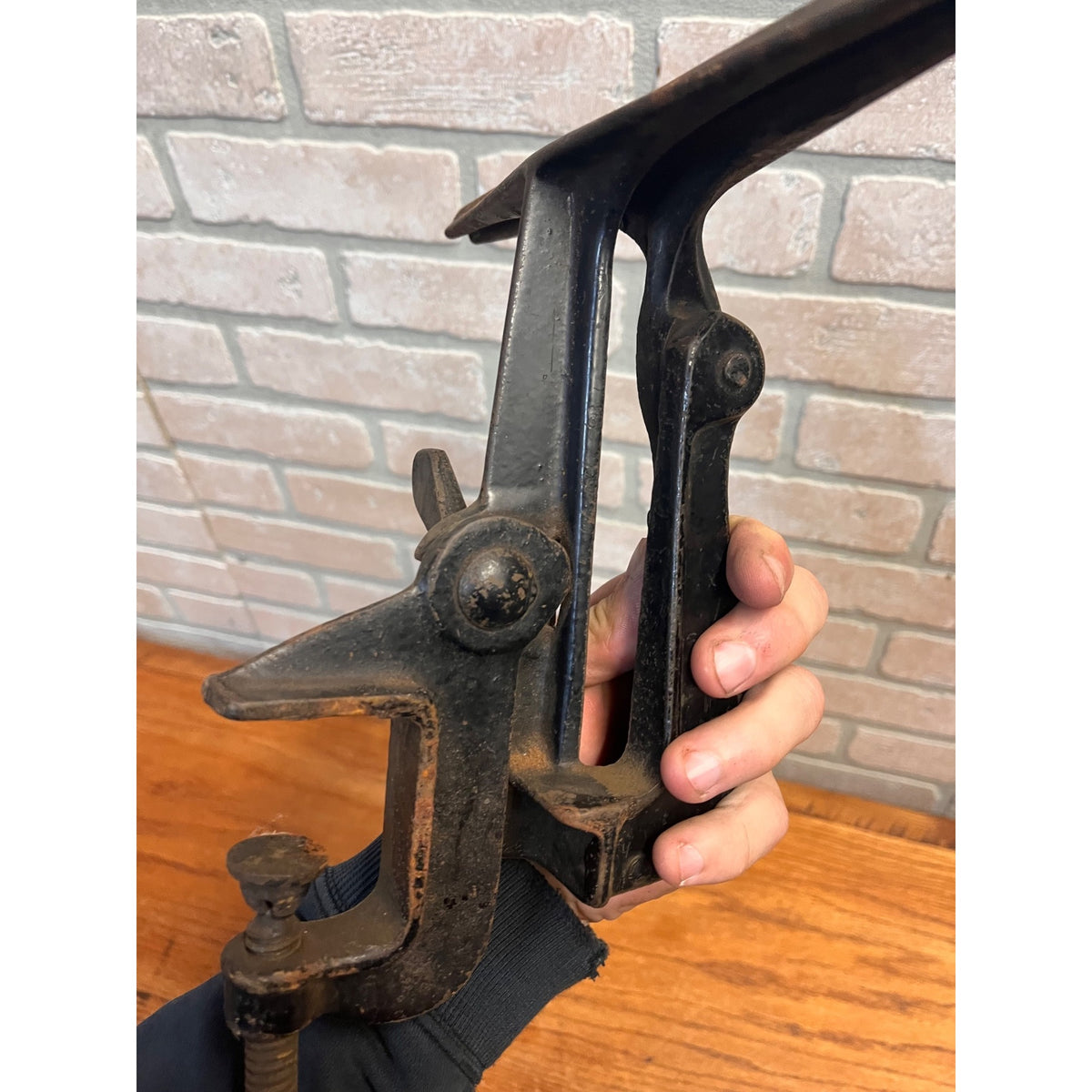 Antique Cast Steel Hand Saw Sharpening Bench Vise 9-7/8" Jaws - Unbranded