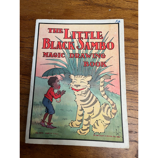 RARE 1928 Little Black Sambo Magic Drawing Coloring Book Platt & Munk Co