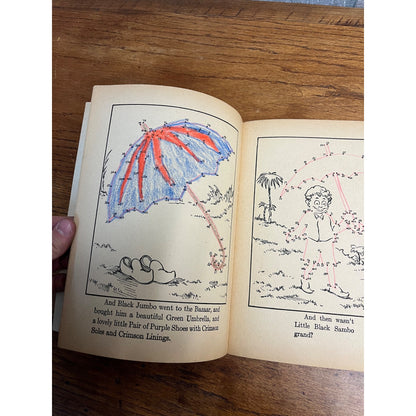 RARE 1928 Little Black Sambo Magic Drawing Coloring Book Platt & Munk Co