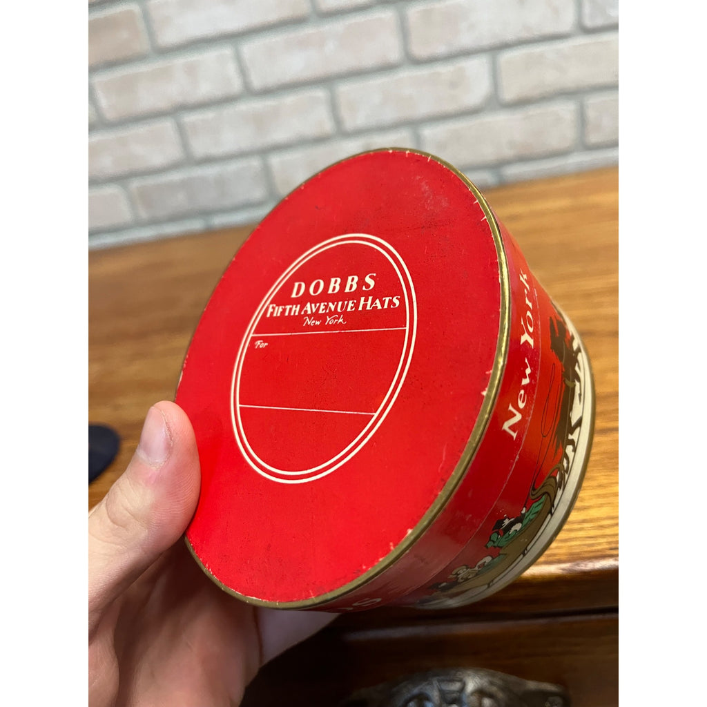 Antique Dobbs Fifth Avenue Salesman Sample Hat + Christmas Scene Box