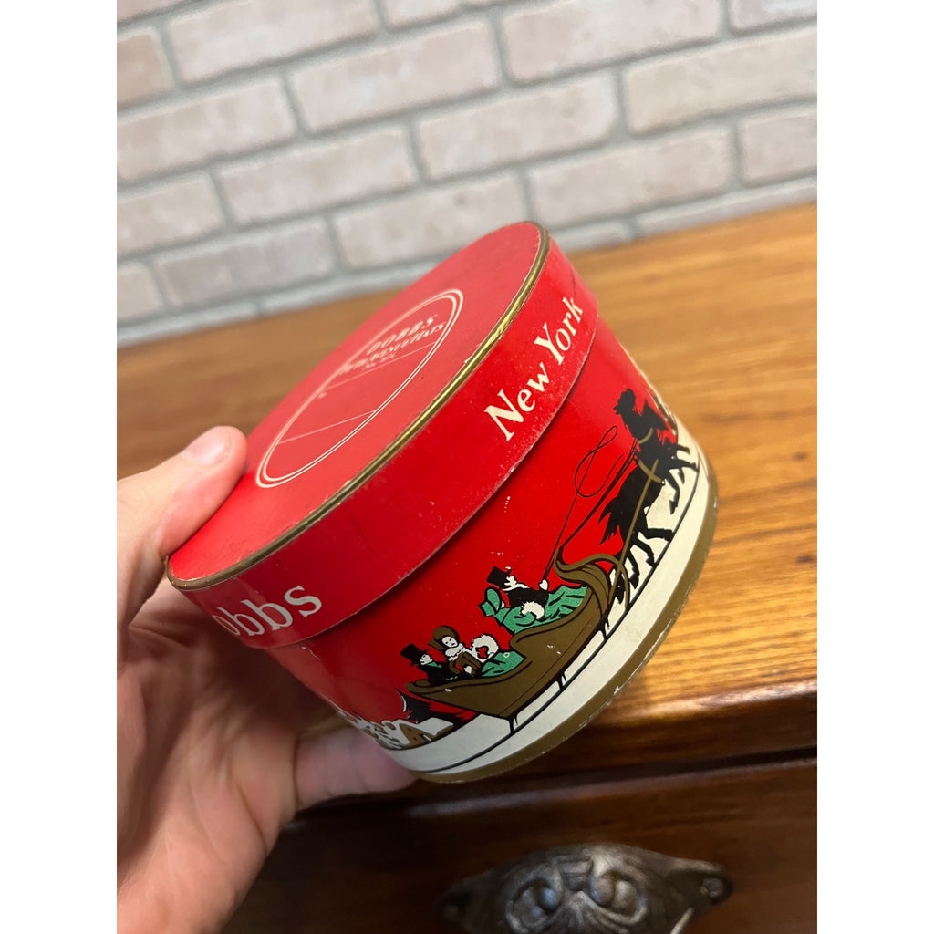 Antique Dobbs Fifth Avenue Salesman Sample Hat + Christmas Scene Box