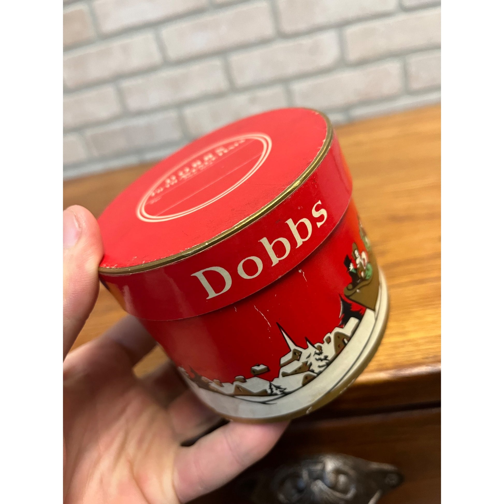 Antique Dobbs Fifth Avenue Salesman Sample Hat + Christmas Scene Box