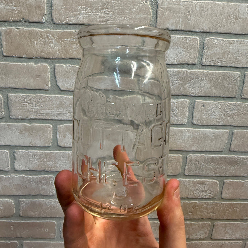 Vintage Racine Pure Milk Glass Cottage Cheese Bottle Jar Racine Wi Wisconsin