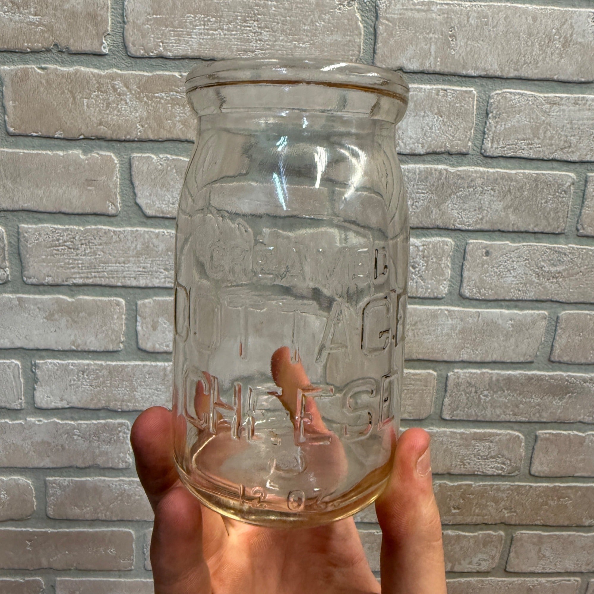 Vintage Racine Pure Milk Glass Cottage Cheese Bottle Jar Racine Wi Wisconsin