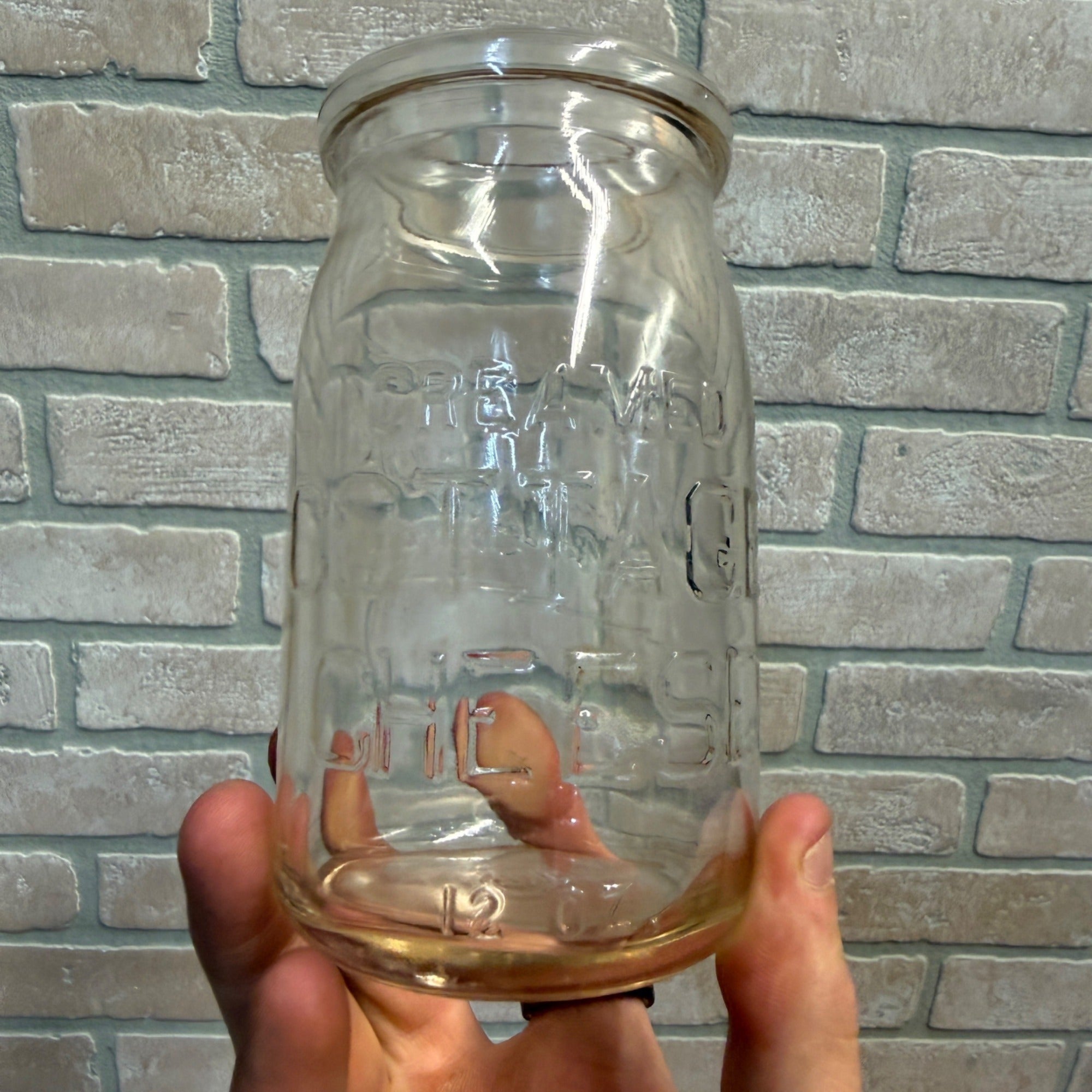 Vintage Racine Pure Milk Glass Cottage Cheese Bottle Jar Racine Wi Wisconsin