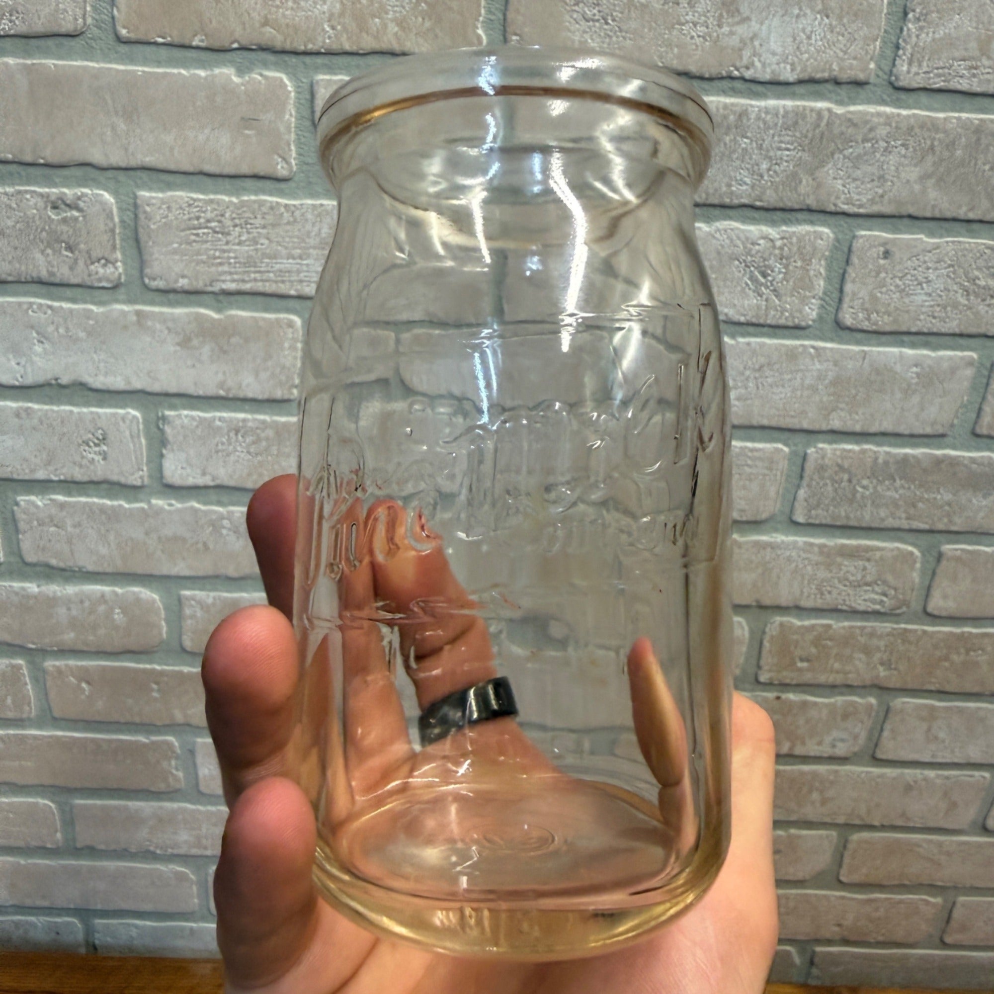 Vintage Racine Pure Milk Glass Cottage Cheese Bottle Jar Racine Wi Wisconsin