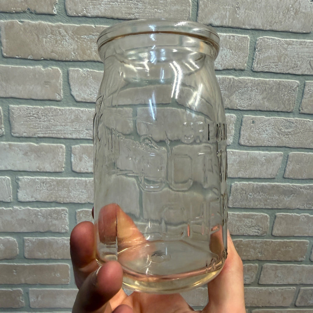 Vintage Racine Pure Milk Glass Cottage Cheese Bottle Jar Racine Wi Wisconsin